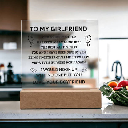 To My Girlfriend - Acrylic Square Plaque