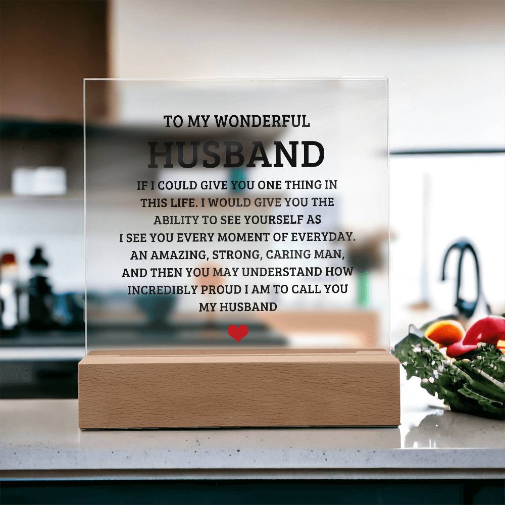 To My Wonderful Husband - Acrylic Square Plaque