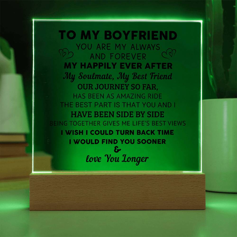 To My Boyfriend - Acrylic Square Plaque