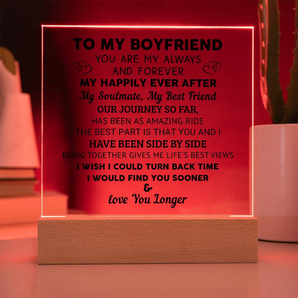 To My Boyfriend - Acrylic Square Plaque