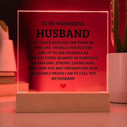 To My Wonderful Husband - Acrylic Square Plaque