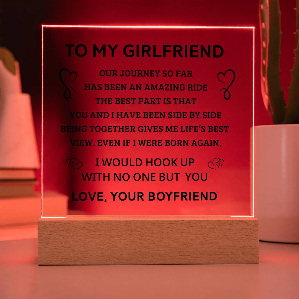 To My Girlfriend - Acrylic Square Plaque