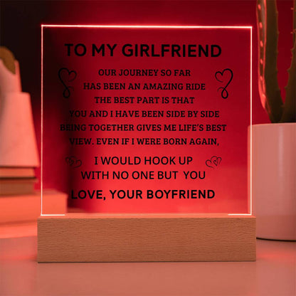 To My Girlfriend - Acrylic Square Plaque